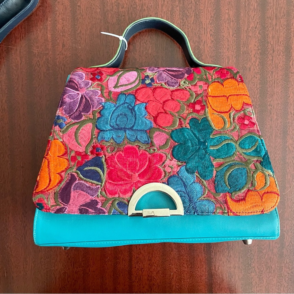 Gregorio Sanchez Embroidered Floral Multicolor Purse